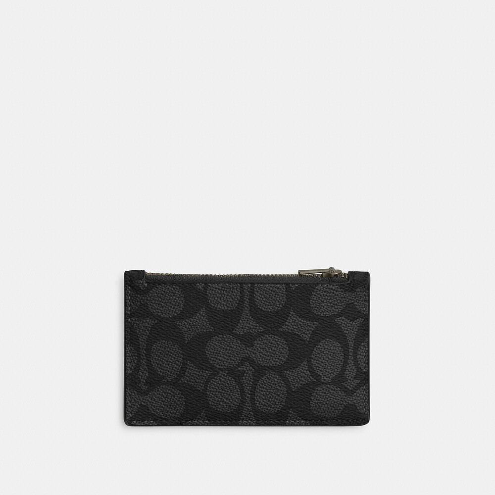 Coach Outlet Men's Zip Card Case In Signature Canvas